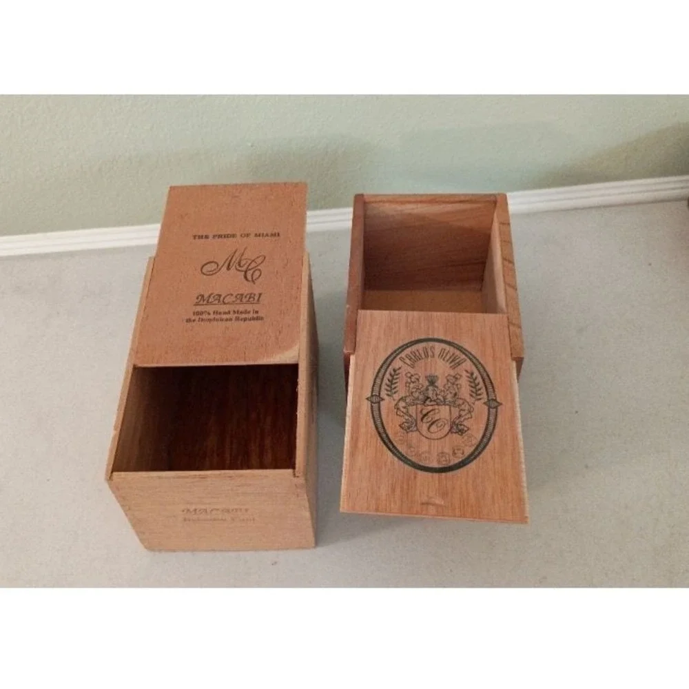 Lot of 6 Empty Wooden Cigar Boxes